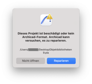 Alte Archicad Dateien öffnen.
