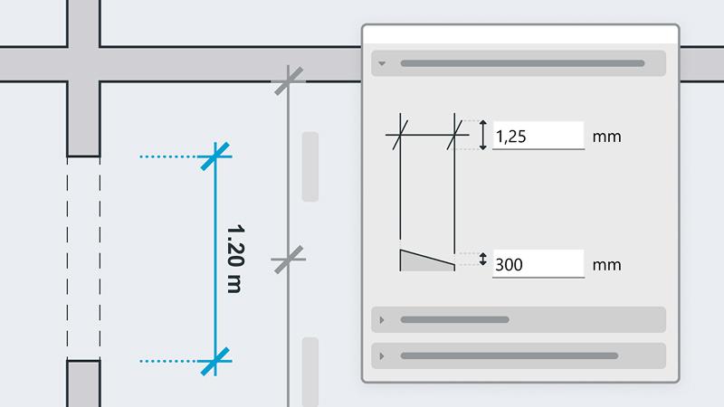 Mit Archicad 30 passen Sie Maßhilfslinien und Maßlinienverlängerungen ganz einfach an.
